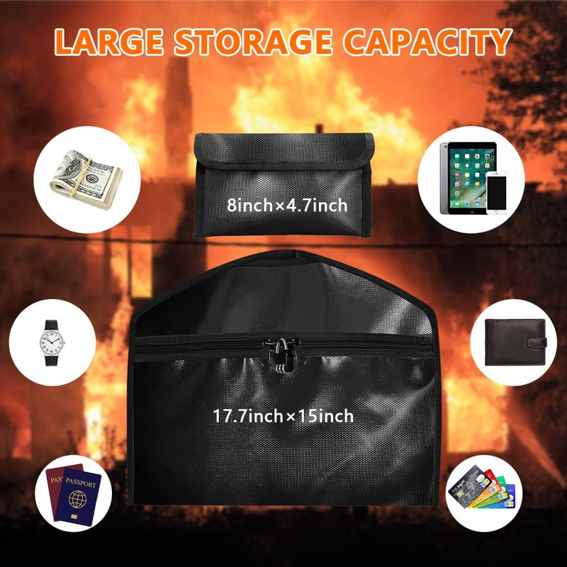 Fireproof Waterproof Hidden Safe Hanger Bag with Lock for Travel & Home