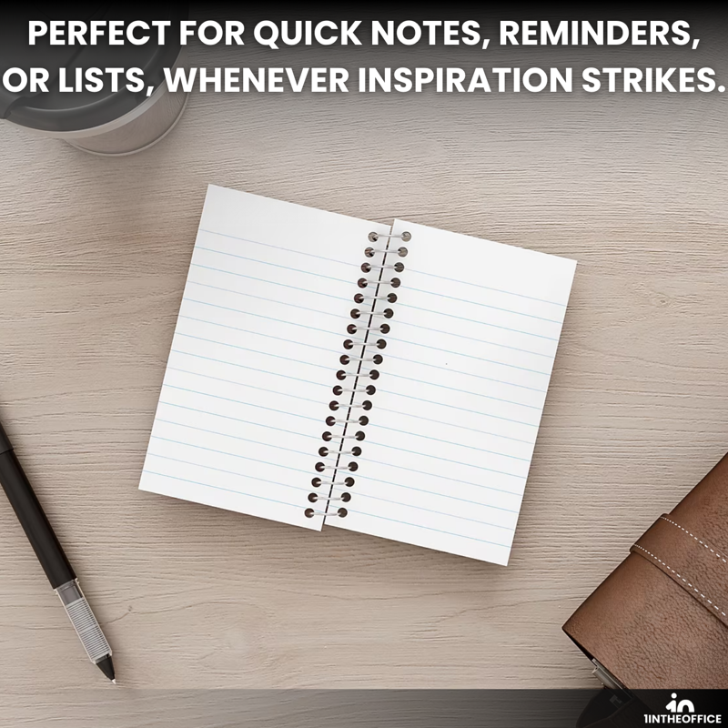 Mini Spiral Notepads 3x5 Inches - Pack of 5 Assorted College Ruled Memo Pads