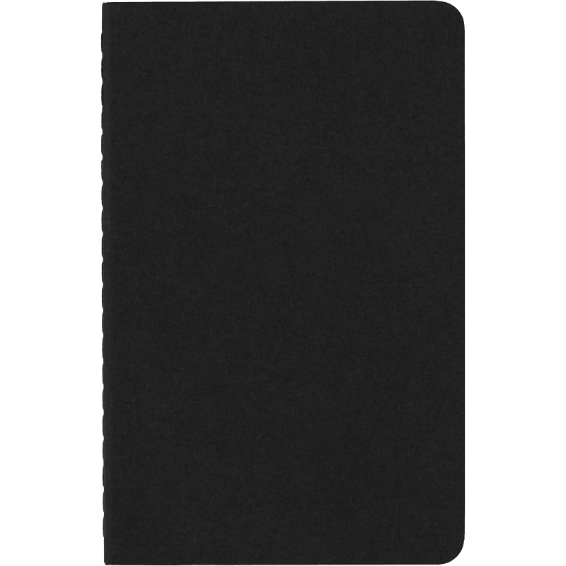 Pocket Journal Set - 3 Black Plain Notebooks for Notes & Planning
