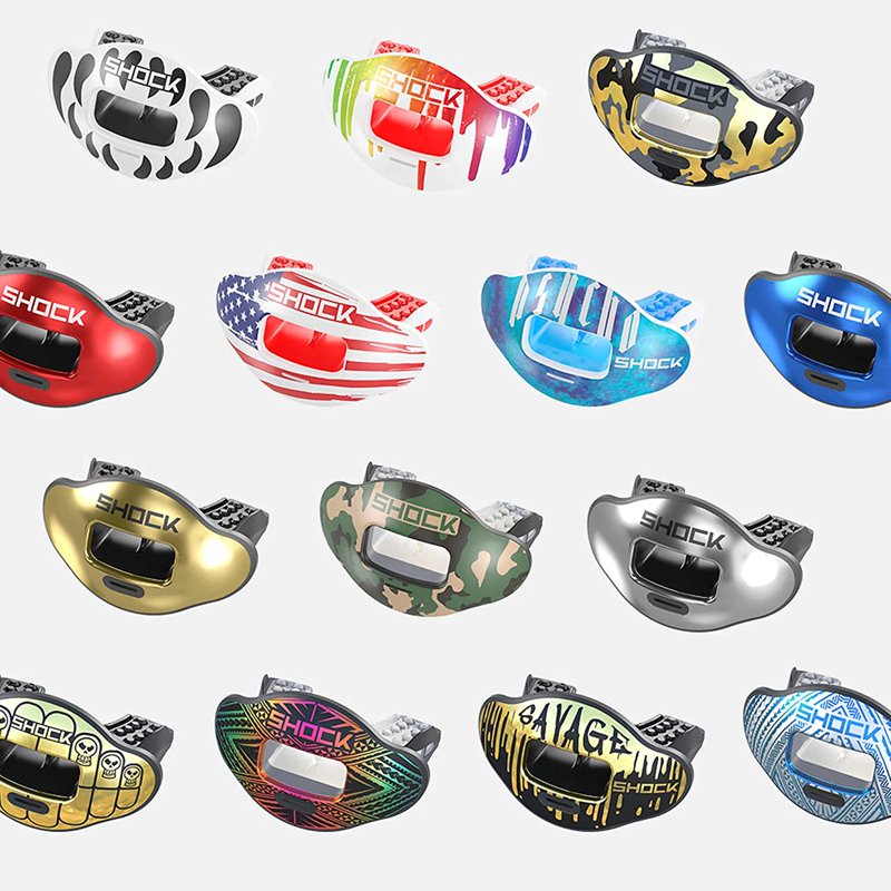 Shock Doctor Max Airflow 2.0 Lip Guard - Breathable Sports Mouthguard, One Size, Gold