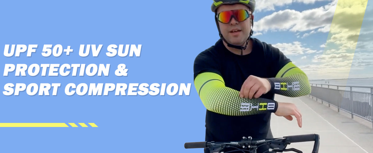 UV Sun Protection Cooling Arm Sleeves for Men Women Cycling Sports
