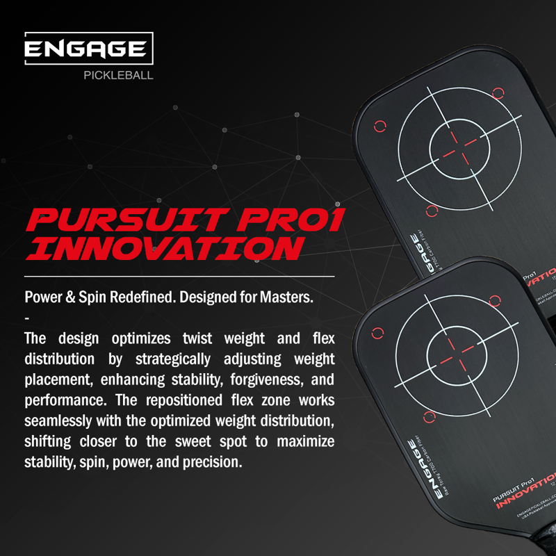 Pursuit Pro1 Innovation 15.2mm Pickleball Paddle - Fierce Red