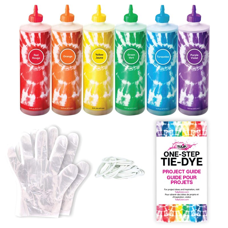 Tie-Dye Kit with 6 Bright Colors - 16 oz Each for 72 Projects