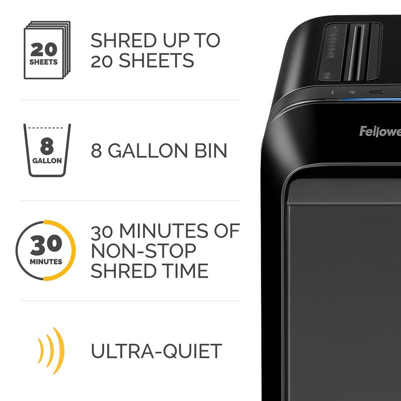 Fellowes Powershred LX220 Micro-Cut Shredder Black 20 Sheet Capacity