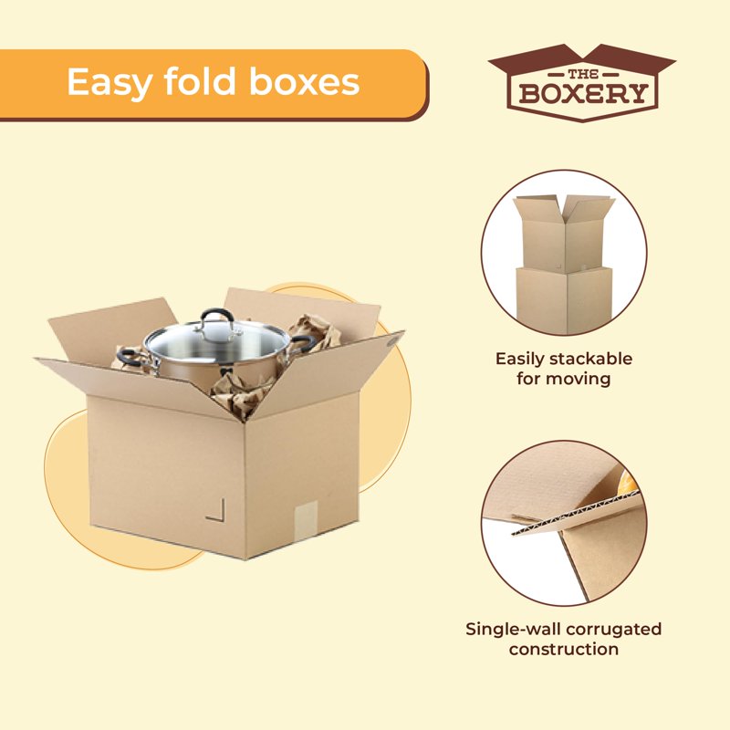 Large Moving & Storage Boxes Pack - 18x18x18 Inch Corrugated Cardboard, Eco-Friendly, Recyclable