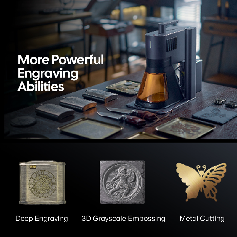 Dual Laser Engraver Machine with 20W Fiber & Diode Laser for Metal and Wood