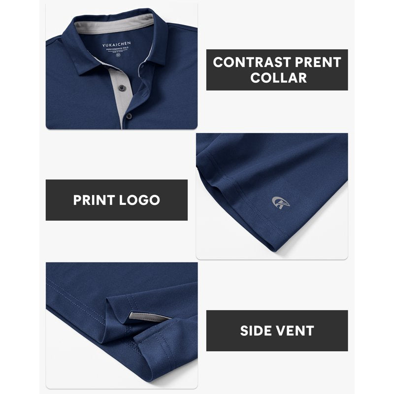 Men's Short Sleeve Performance Polo Shirts for Golf & Casual Wear