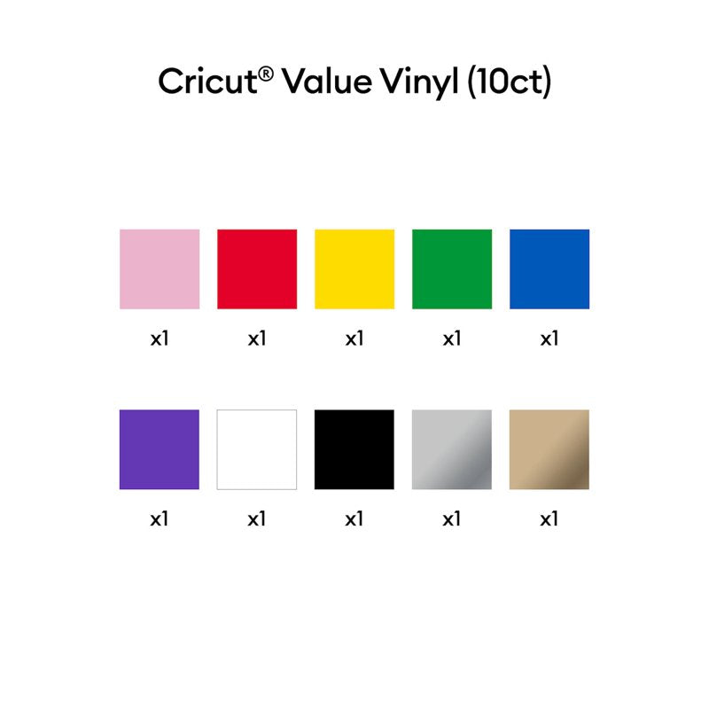 Rainbow Vinyl Rolls - 12 in x 5 ft, 10-Pack for Cricut & Craft Projects