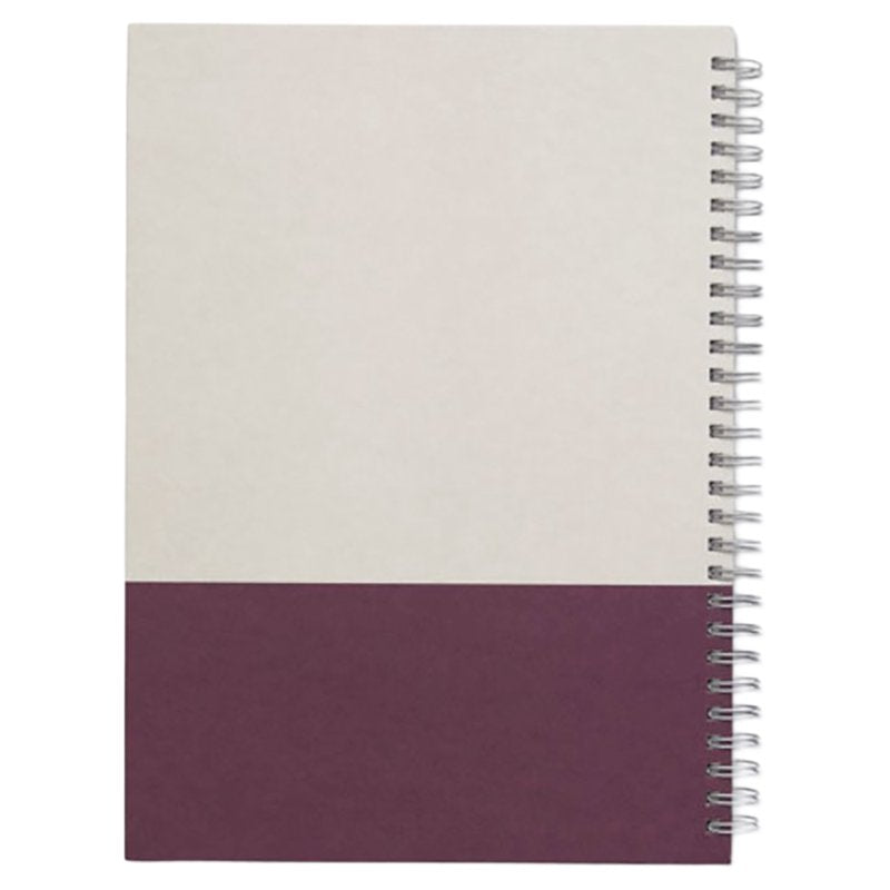 Medium Hard Cover Ruled Notebook - Gray & Purple, 80 Sheets, 6.5x9.5 Inches