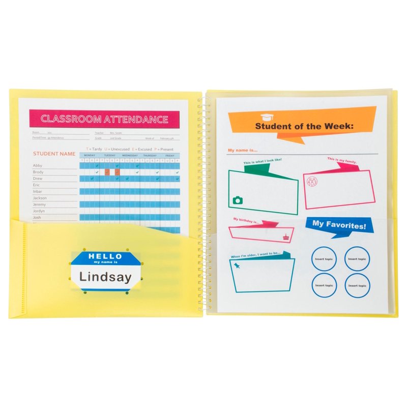 8-Pocket Spiral Bound Portfolio for Documents and Projects - Archival Poly