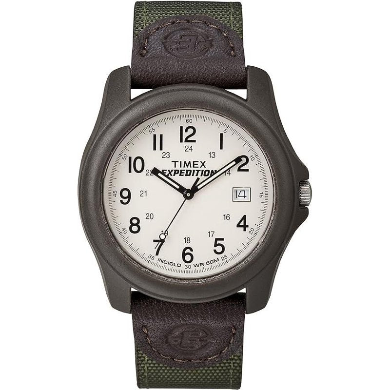Men's Outdoor Expedition Watch with Leather & Nylon Strap 39mm