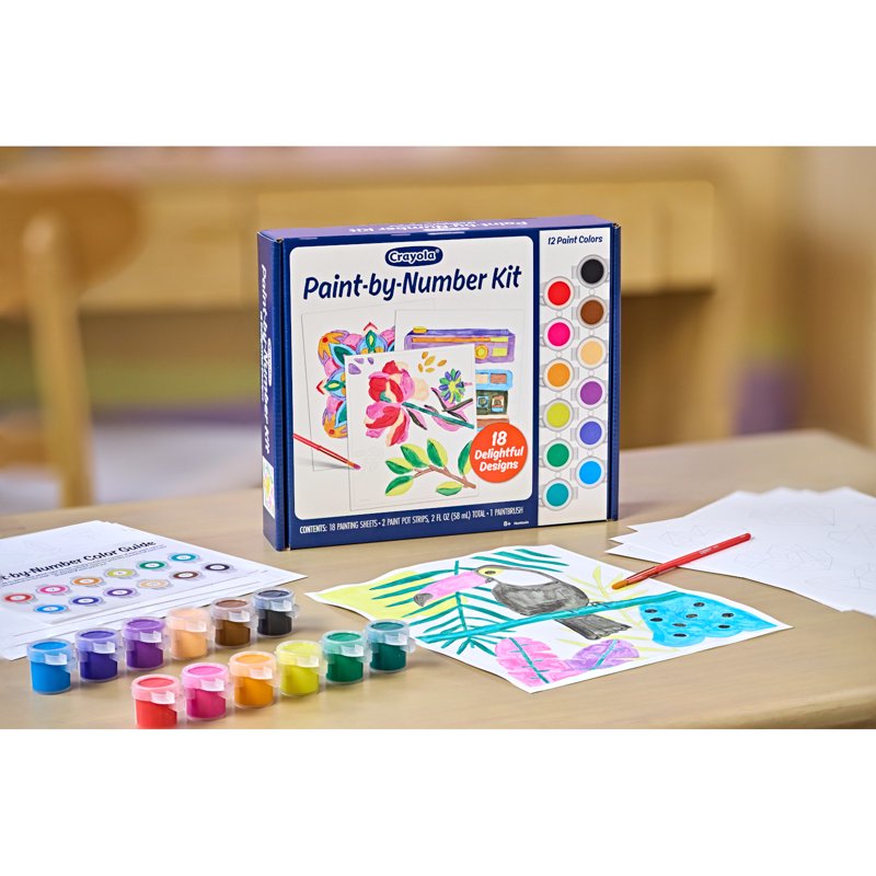 Paint by Number Kit for Kids & Adults - 20 Templates, 12 Paint Colors, Art Activity Set
