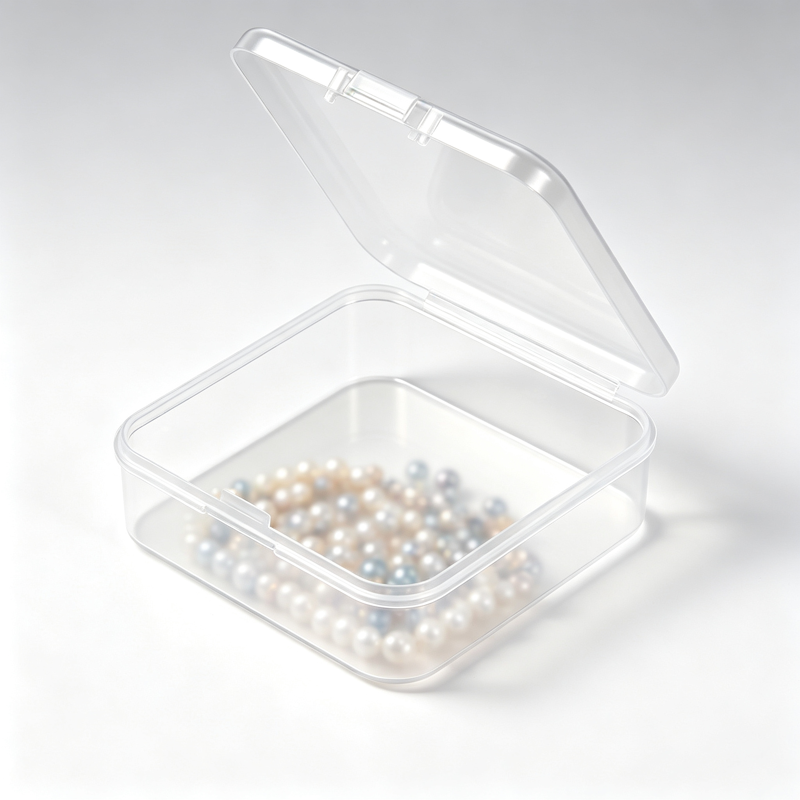 Mini Clear Plastic Bead Organizer Box Set - 2 Pack, 2.56 x 2.56 Inches