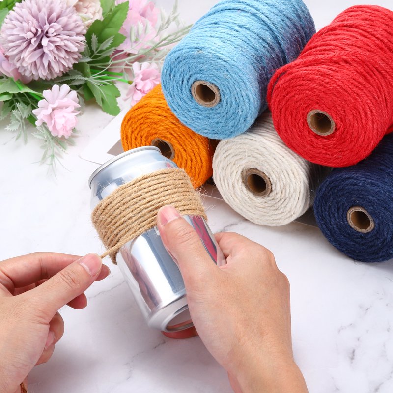 Natural Jute Twine String 98ft x 8mm for Crafts Gift Wrapping & Packaging