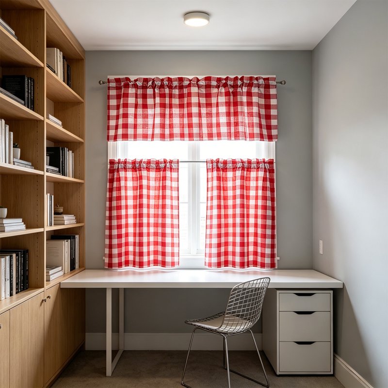 Farmhouse Style Kitchen Curtains 3-Piece Set Blackout Window Drapes