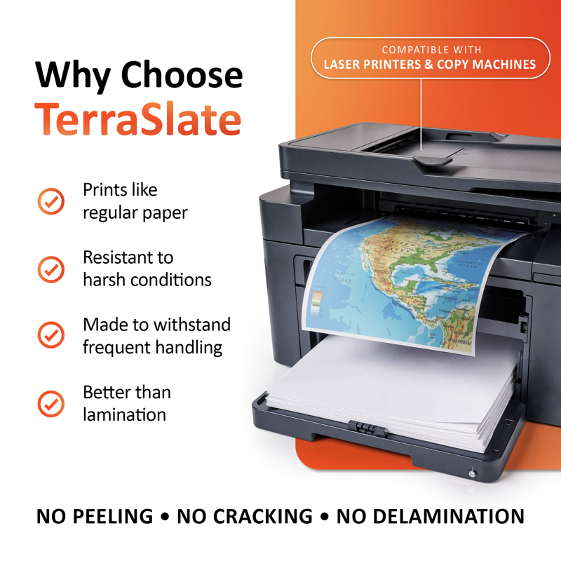 Waterproof Laser Printer Paper - 8 Mil 80lb Cover, 11x17 Tabloid, 25 Sheets