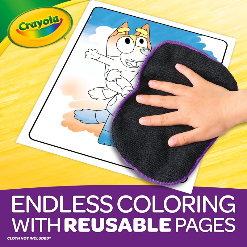 Reusable Coloring Activity Pad for Kids - Bluey & Paw Patrol Characters, 8 Dual-Sided Pages, Washable Markers