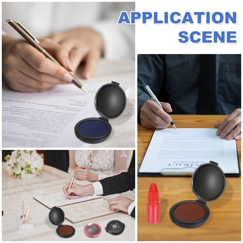 Fingerprint Ink Pad with Water-Based Blue Ink - Quick-Drying Office Stamp Pad