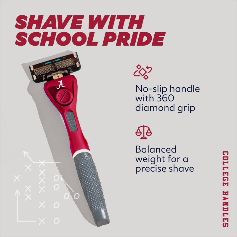 College Football Razor Set with Team Colors - 6-Blade Shaving Kit