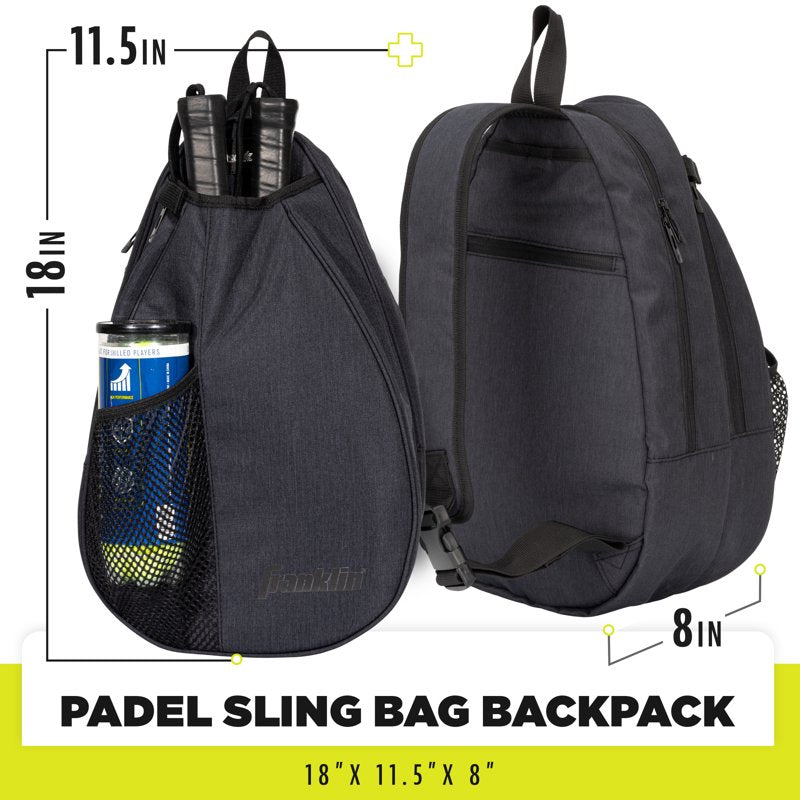 Padel Sling Bag Backpack for Equipment and Accessories - Gray