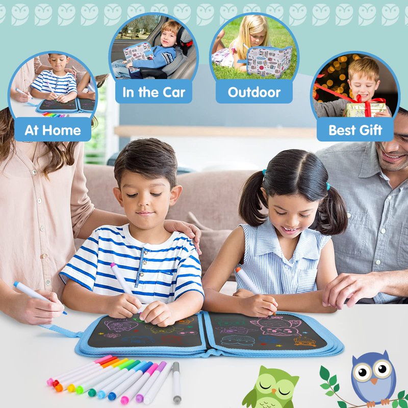 Kids Drawing Board Set for Ages 3-7 - Erasable Graffiti Book & Art Supplies