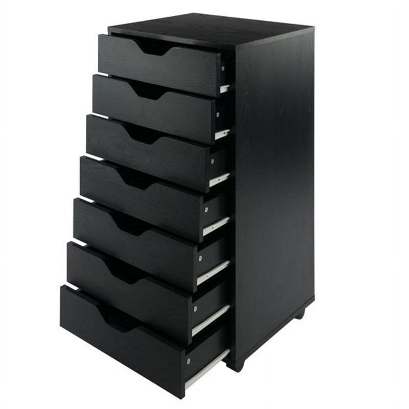 Multi-Drawer Storage Cabinet for Closet or Office - Black Finish