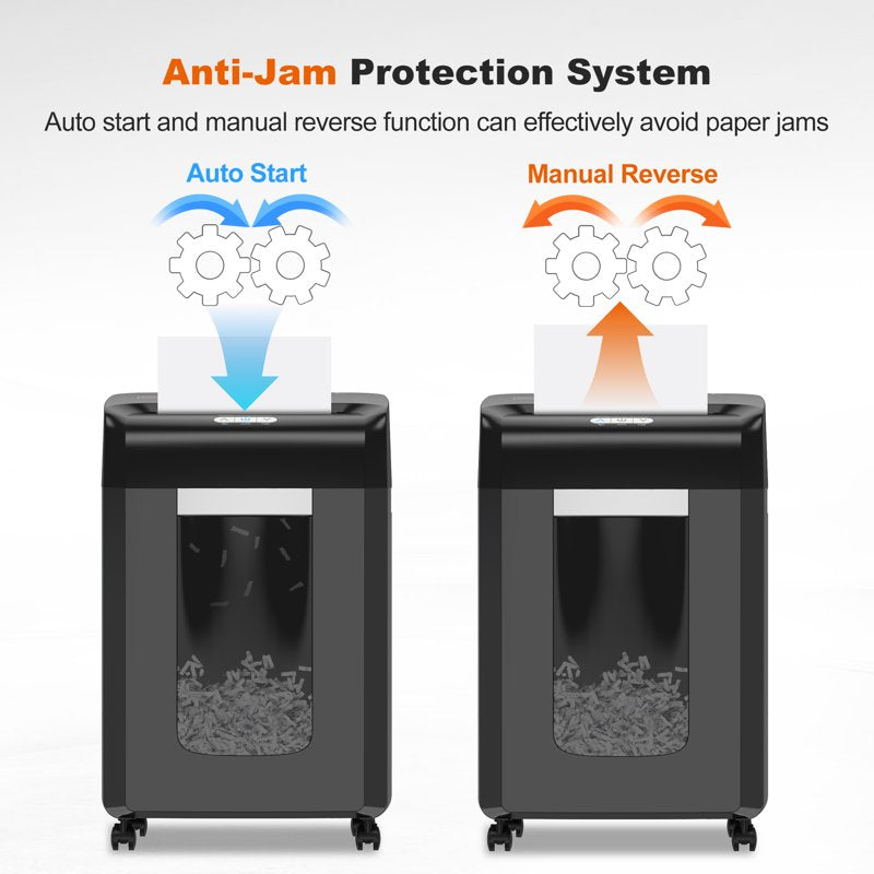 Heavy Duty Cross Cut Paper Shredder 18-Sheet Office Shredder with 60-Minute Runtime