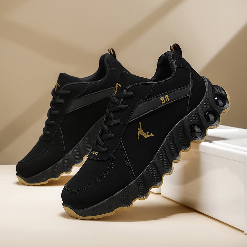 Performance Basketball Sneakers Men Black Gold Non-Slip Shock Absorption Athletic Shoes
