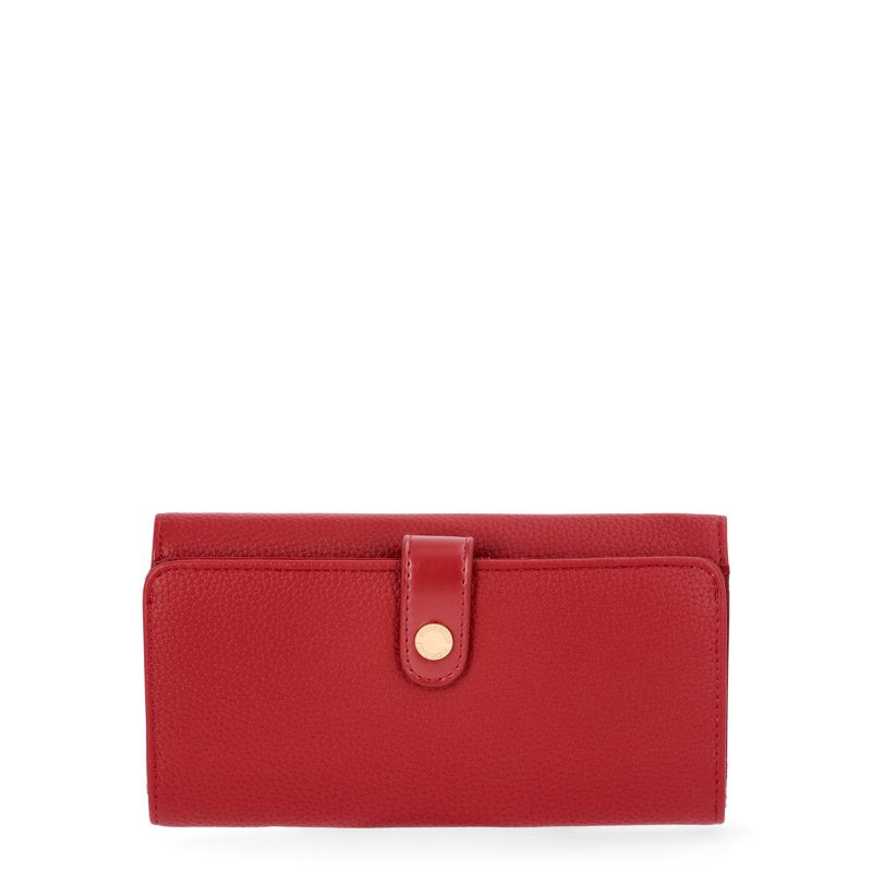 Double Sided Clutch Wallet for Women - Stylish Faux Leather with Gold Hardware