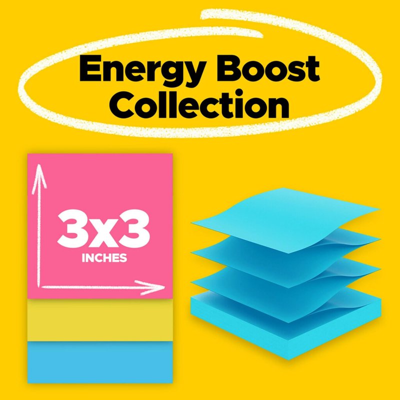 Post-it Super Sticky Notes 3x3 Inches Assorted Pack of 10 Pads