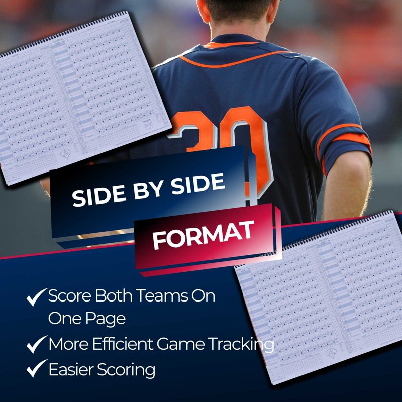 Baseball & Softball Scorebook - Side-by-Side 50 Game Tracking