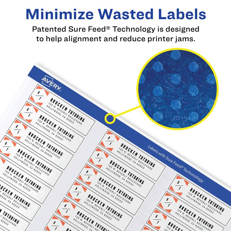 Printable Return Address Labels 1/2 x 1-3/4 Inches - Pack of 2000