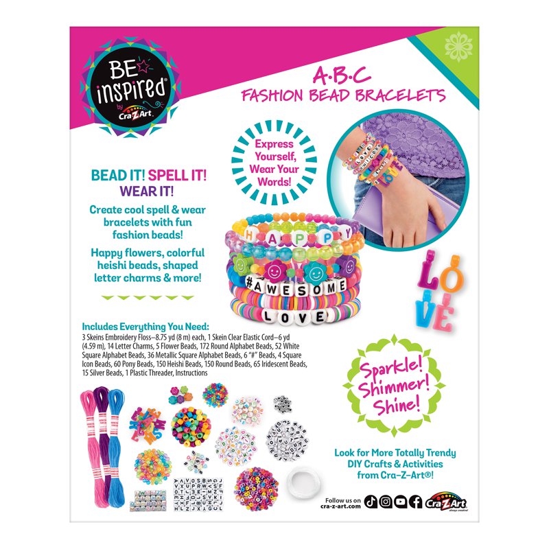 Girls & Tweens Friendship Bead Bracelet Kit with 750+ Alphabet Beads & Accessories