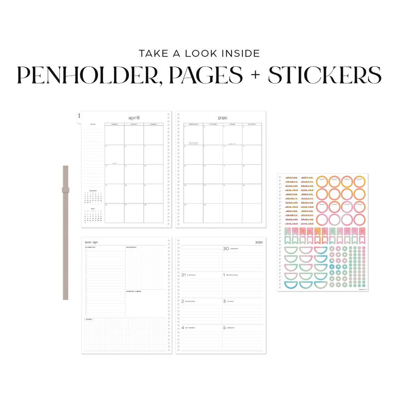Big Monthly Weekly Planner 8.5x11 Bright Year 15-Month April 2026-June 2027 - Metal Twin Loop
