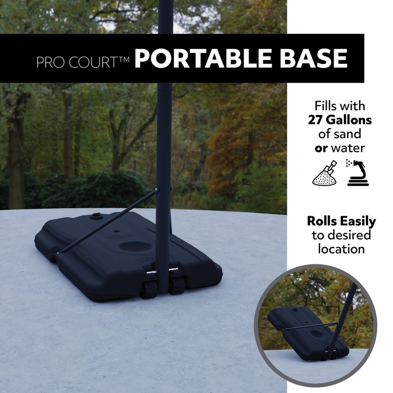 Portable 44-Inch Adjustable Basketball Hoop with Shatterproof Backboard