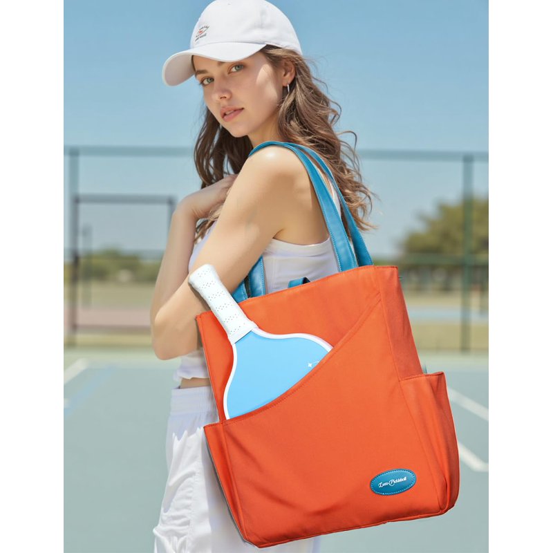 Luzz Pickleball Tote Bag Orange - Versatile Sports Shoulder/Carry Bag for Men & Women