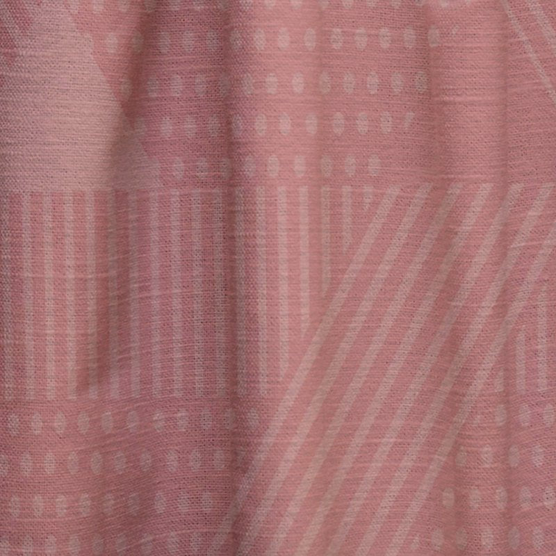 Triangular Coral Retro Pattern Mid-Century Modern Window Curtain Panel