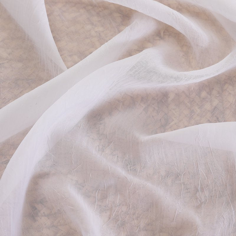 MKHILL White Crushed Valance Curtains 42x14