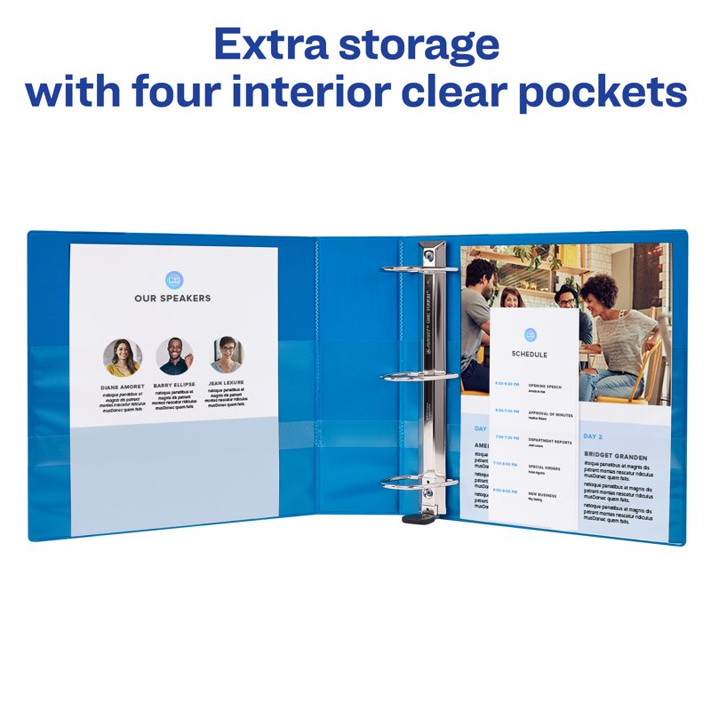 Heavy-Duty View Pacific Blue 5-Inch Binder with Clear Pockets - Durable Organization