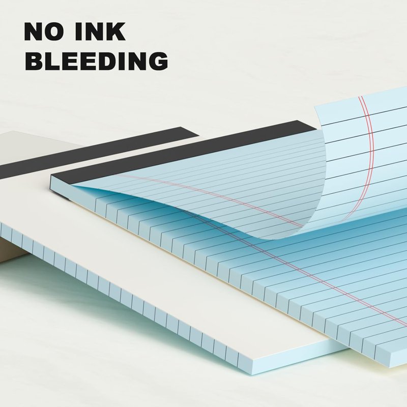 Colored Notepads Set - 5 Pack 8.5 x 11.65 Inch Office Writing Pads with Perforated Pages