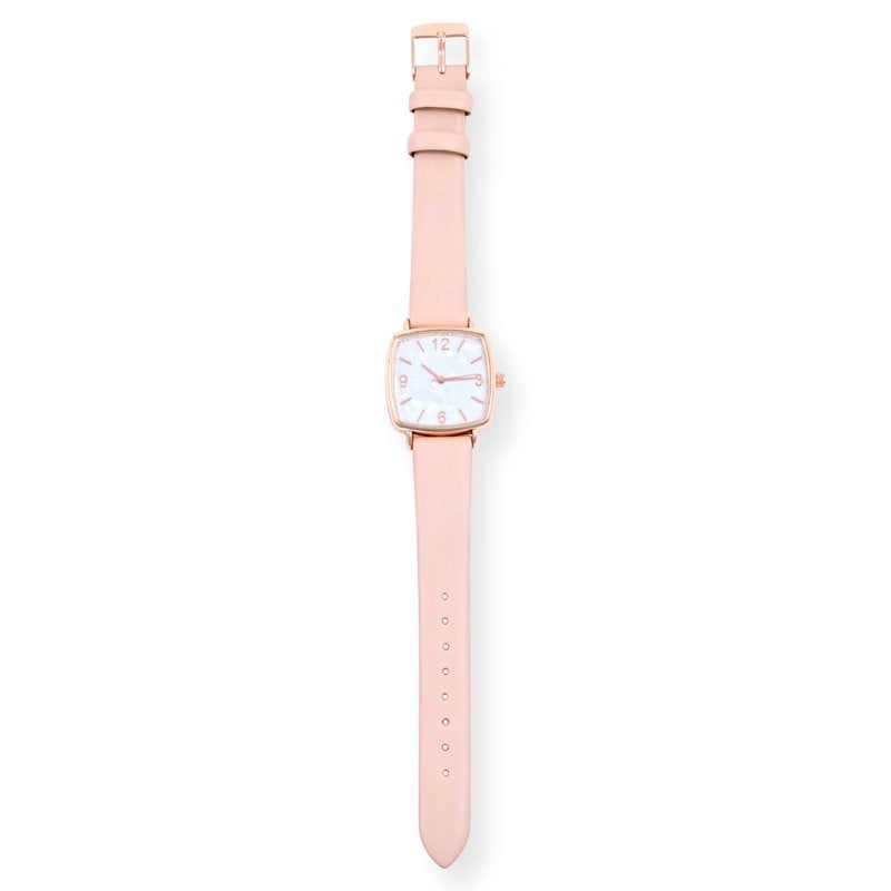 Adult Female Rose Gold Watch with MOP Dial and Adjustable Strap