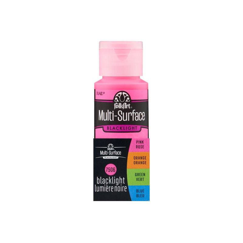 Neon Multi-Surface Acrylic Craft Paint Set - Vibrant Glow, 4 Pack