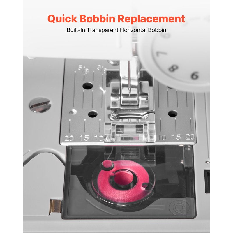 Digital Sewing Machine with LCD Screen, 200 Stitch Applications, Heavy-Duty Metal Frame