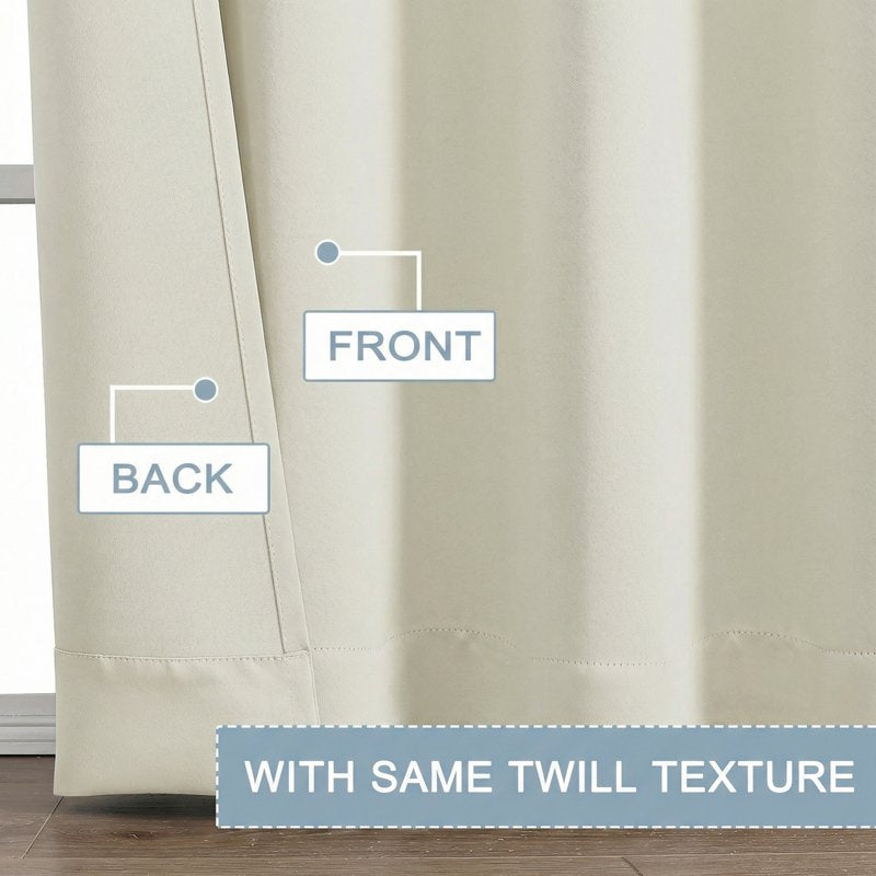 Blackout Curtain Set - Thermal Insulated Room Darkening Shades for Small Windows
