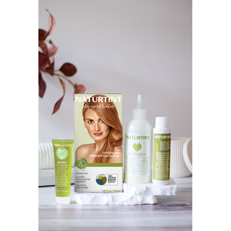 Permanent Hair Color Kit - Copper Blonde, Natural & Long Lasting