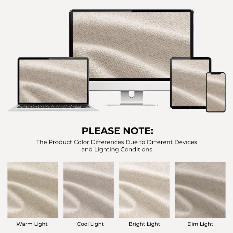 Blackout Curtains Set of 2 - Thermal Insulated Faux Linen Room Darkening Drapes 50x84 Inches