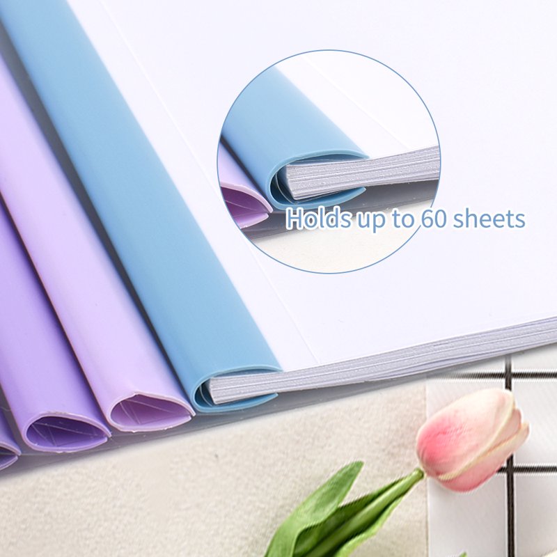 Clear Report Covers with Sliding Bar - 10mm, 75 Sheets Capacity, Gradient Color Pack of 20