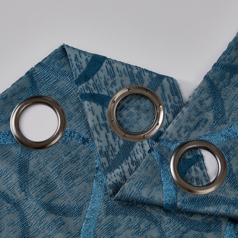 THD Blackout Curtain Panels - 50W x 96L Teal Blue, Grommet Privacy 2-Piece