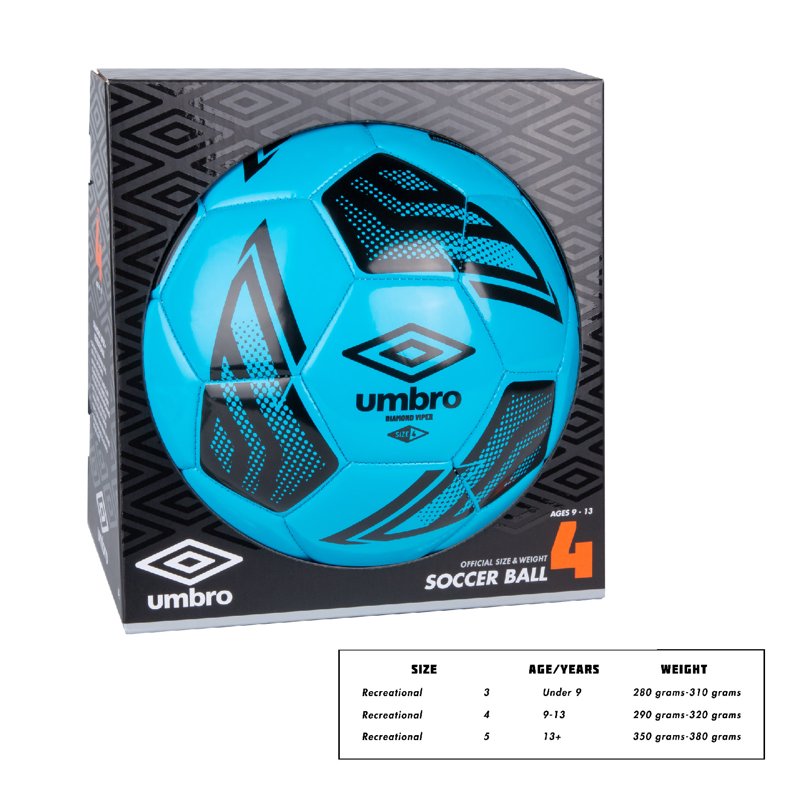 (4 Pack) Umbro Diamond Viper Size 4 Soccer Ball, Blue