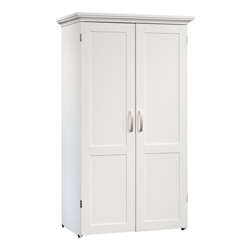 White Craft & Sewing Armoire with Drop Leaf Work Surface